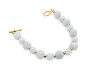 Grey Blue Natural Quartz Bracelet