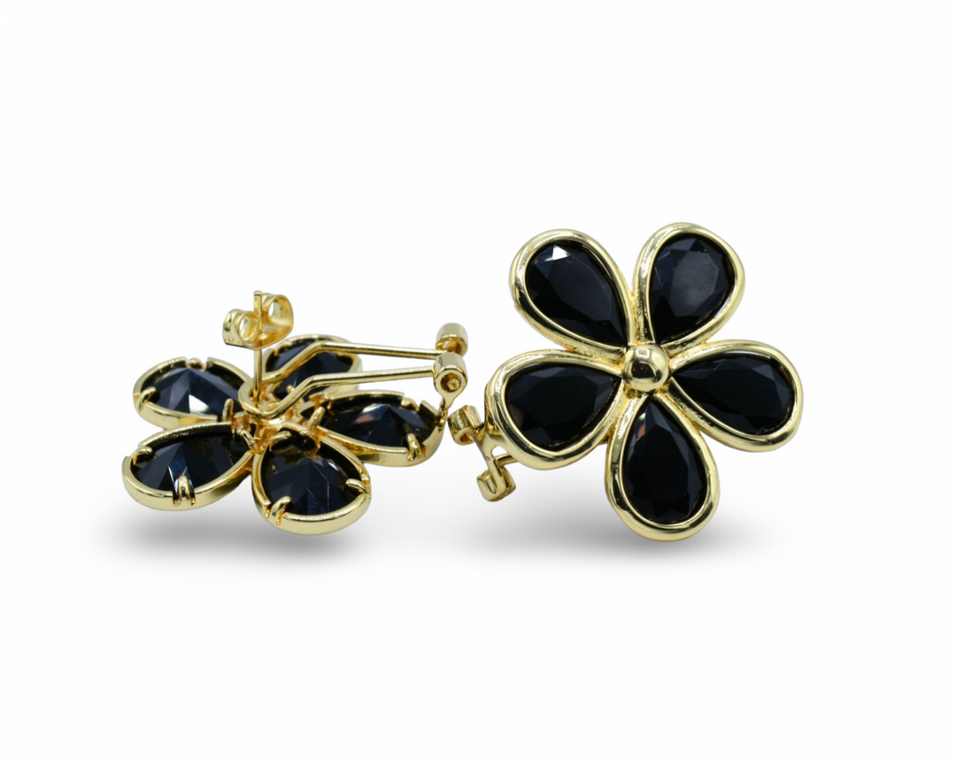 Black Flower Earrings