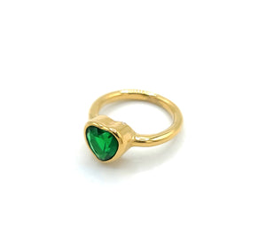 Green Heart Diamond Ring / Anillo
