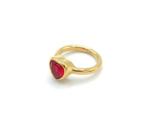 Red Heart Diamond Ring / Anillo