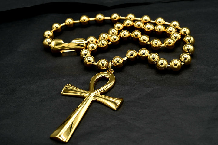 Ankh Cross Ball Chain