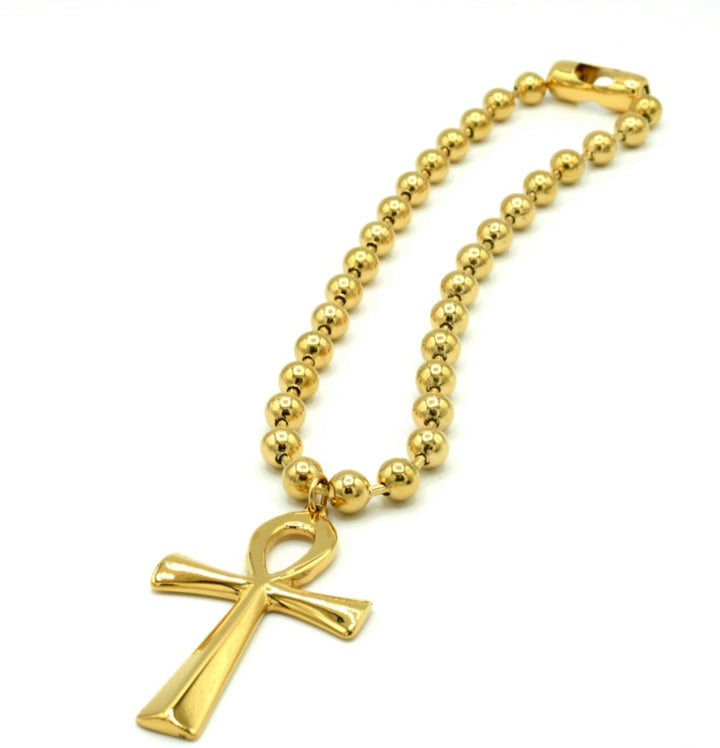 Ankh Cross Ball Chain
