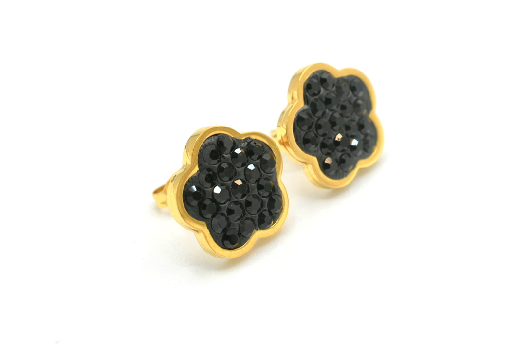 Little Black Flower Earrings