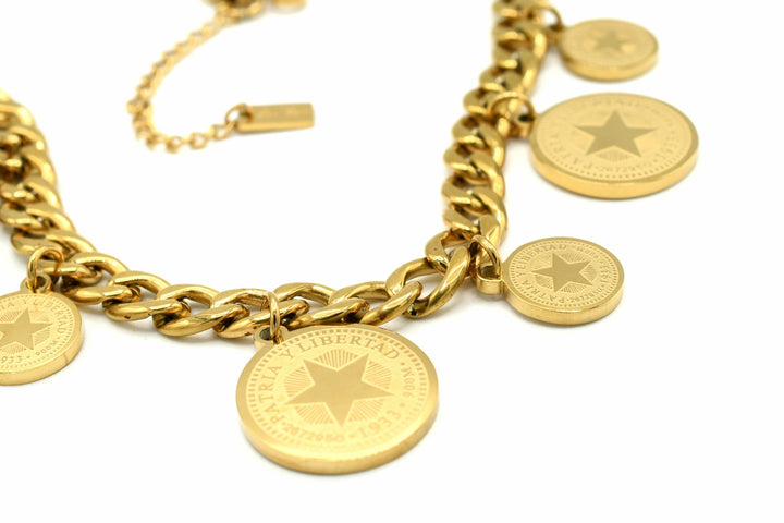 Cuban Coin Drop Necklace