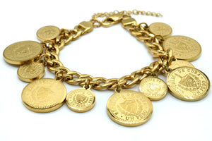 Cuban Coin Drop Bracelet