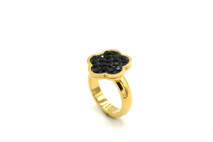 Black Flower Ring / Anillo