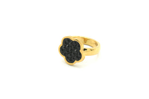 Black Flower Ring / Anillo