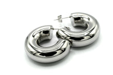 Load image into Gallery viewer, Silver Hollow Hoops
