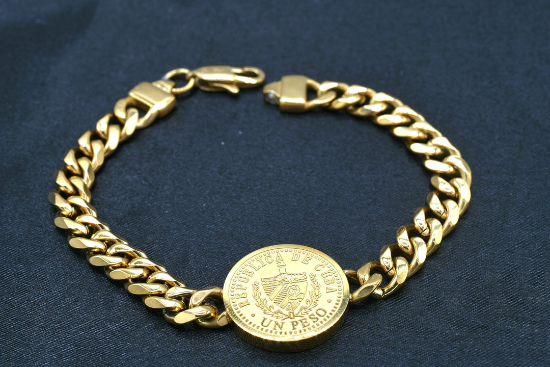 Single Cuban Coin Bracelet