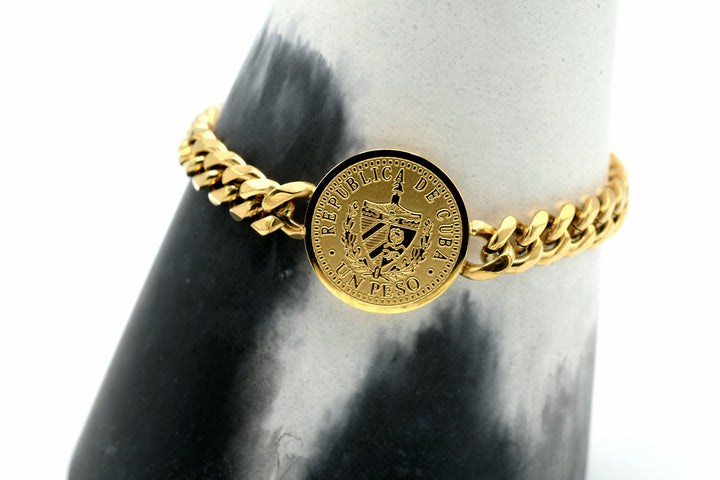 Single Cuban Coin Bracelet