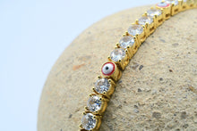Load image into Gallery viewer, Gold Evil Eye Diamond Bracelet