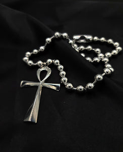 Silver Ankh Cross Necklace