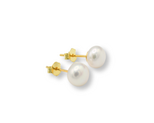 Load image into Gallery viewer, Pearl Stud Earrings (plata)