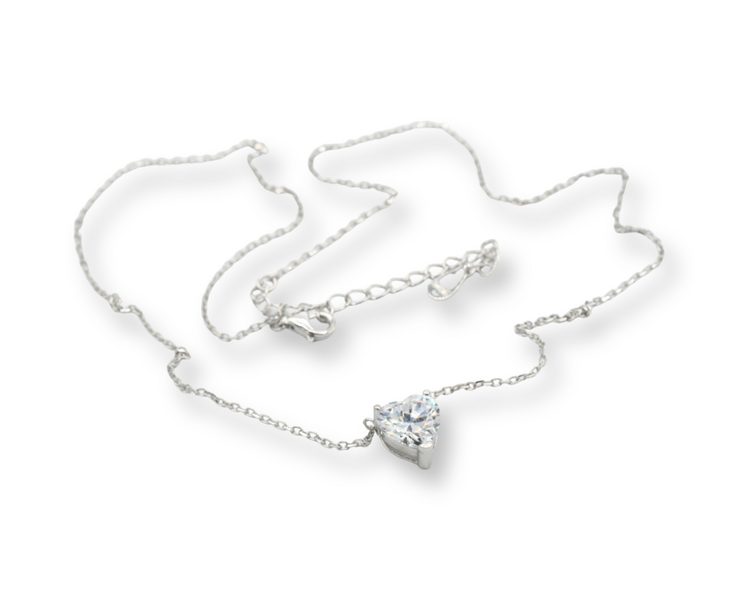 Mini Silver Heart Necklace ( Plata 925 )