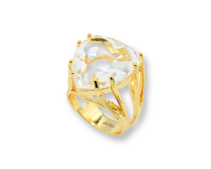 Explicit Clear Heart Ring / Anillo