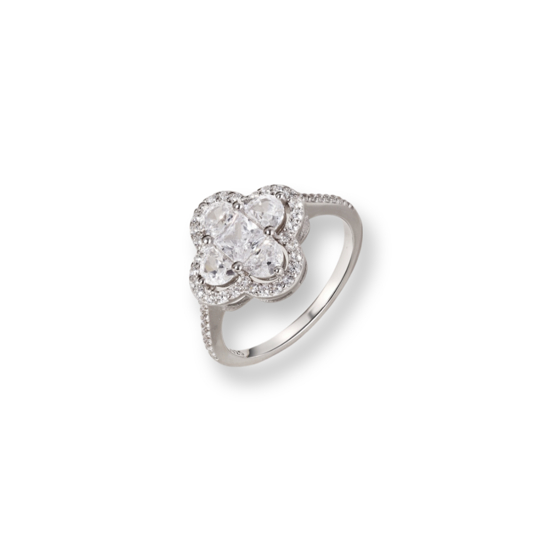 【bighugclub】CLOVER ring Amazon.com: Hollow Four Leaf Clover Stacking Ring 925