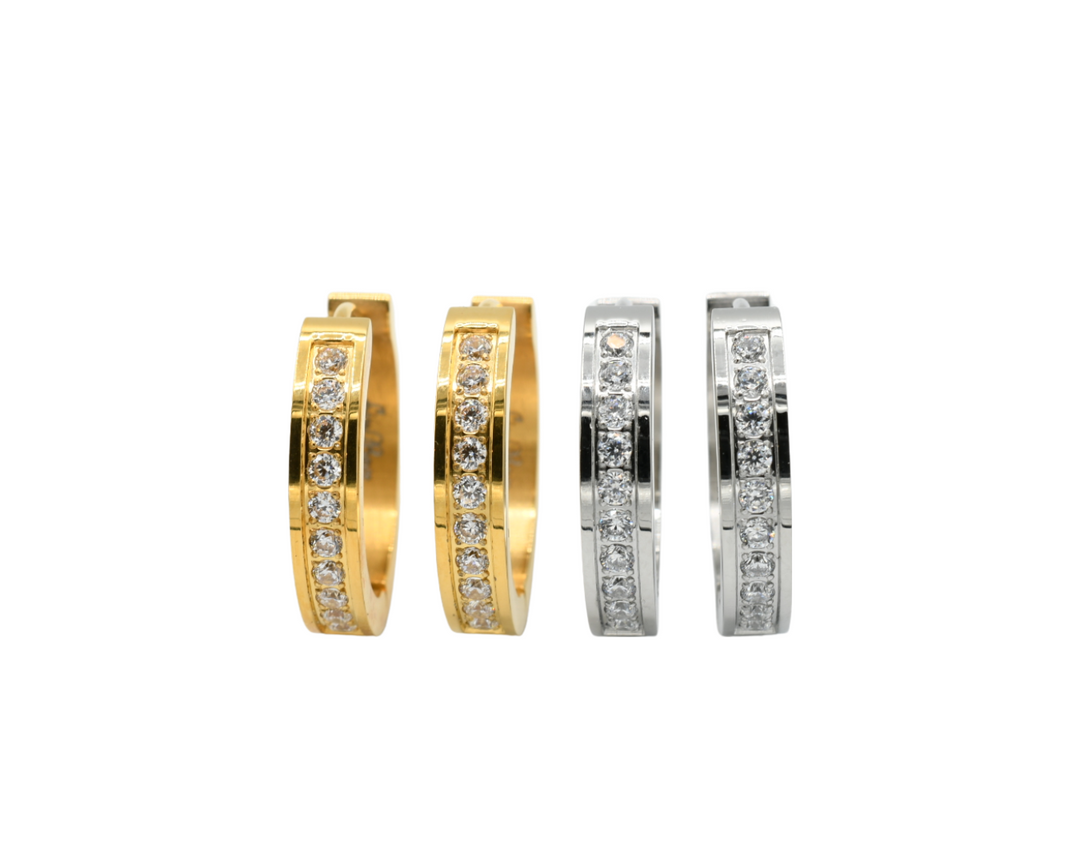 Medium Diamond Hoops